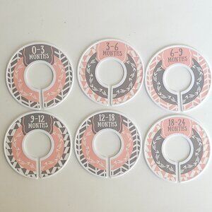Modish Labels Baby Nursery Closet Dividers Closet Organizers Nursery Decor PINK